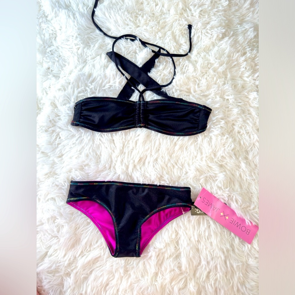 So pretty! Girls black swim suit, size 6!